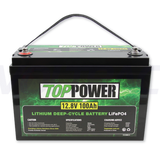 Top Power 12.8V 100Ah Lithium Iron Phosphate (LiFePO4) Battery - Deep Cycle