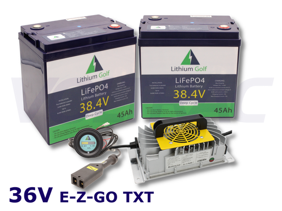 Lithium Golf Cart Battery full conversion Kit 36V 90Ah - E-Z-GO TXT